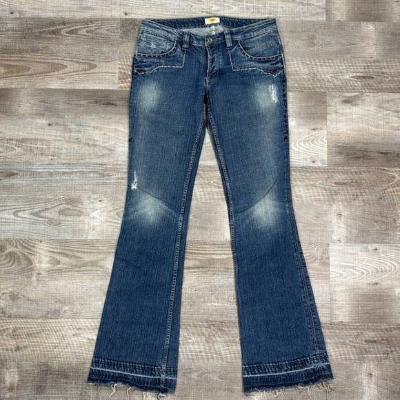 VTG Y2K Antik Denim Women’s Sz 30 Embroidered Flare Leg Western Low Rise Jeans - Picture 8 of 15